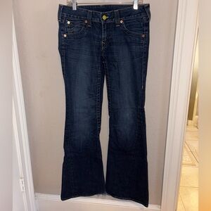 True Religion Size 30 Dark Blue Flare Jeans